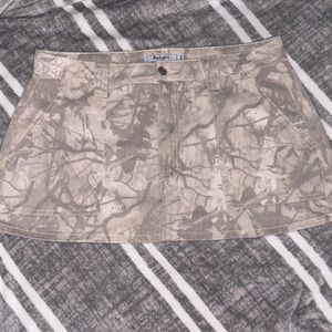 Taupe Camo Mini Skirt